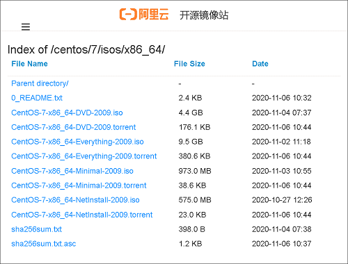 阿里云镜像站点