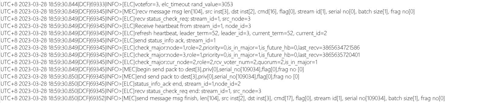 node2节点一次心跳相关日志